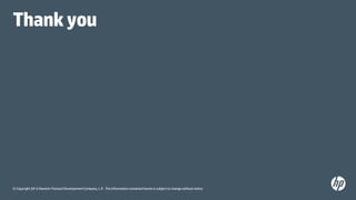 © Copyright 2012 Hewlett-Packard Development Company, L.P. The information contained herein is subject to change without notice.
Thankyou
 