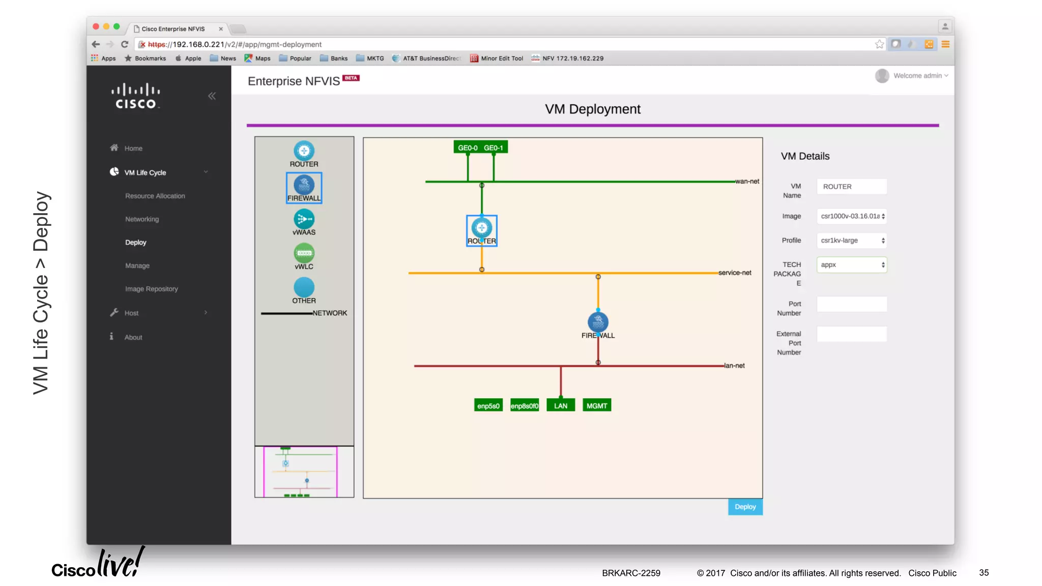 © 2017 Cisco and/or its affiliates. All rights reserved. Cisco Public
VMLifeCycle>Deploy
BRKARC-2259 35
 