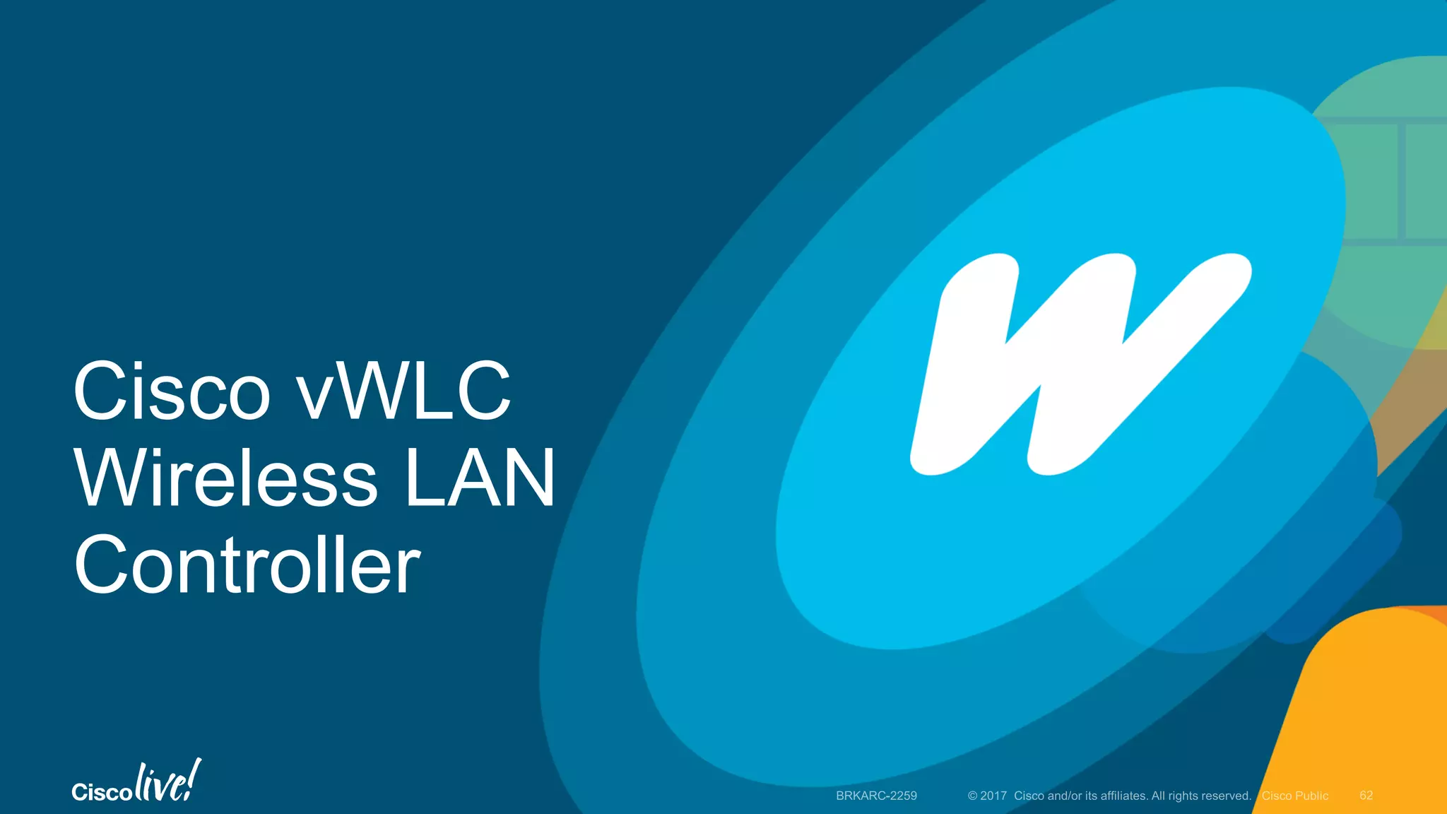 Cisco vWLC
Wireless LAN
Controller
 