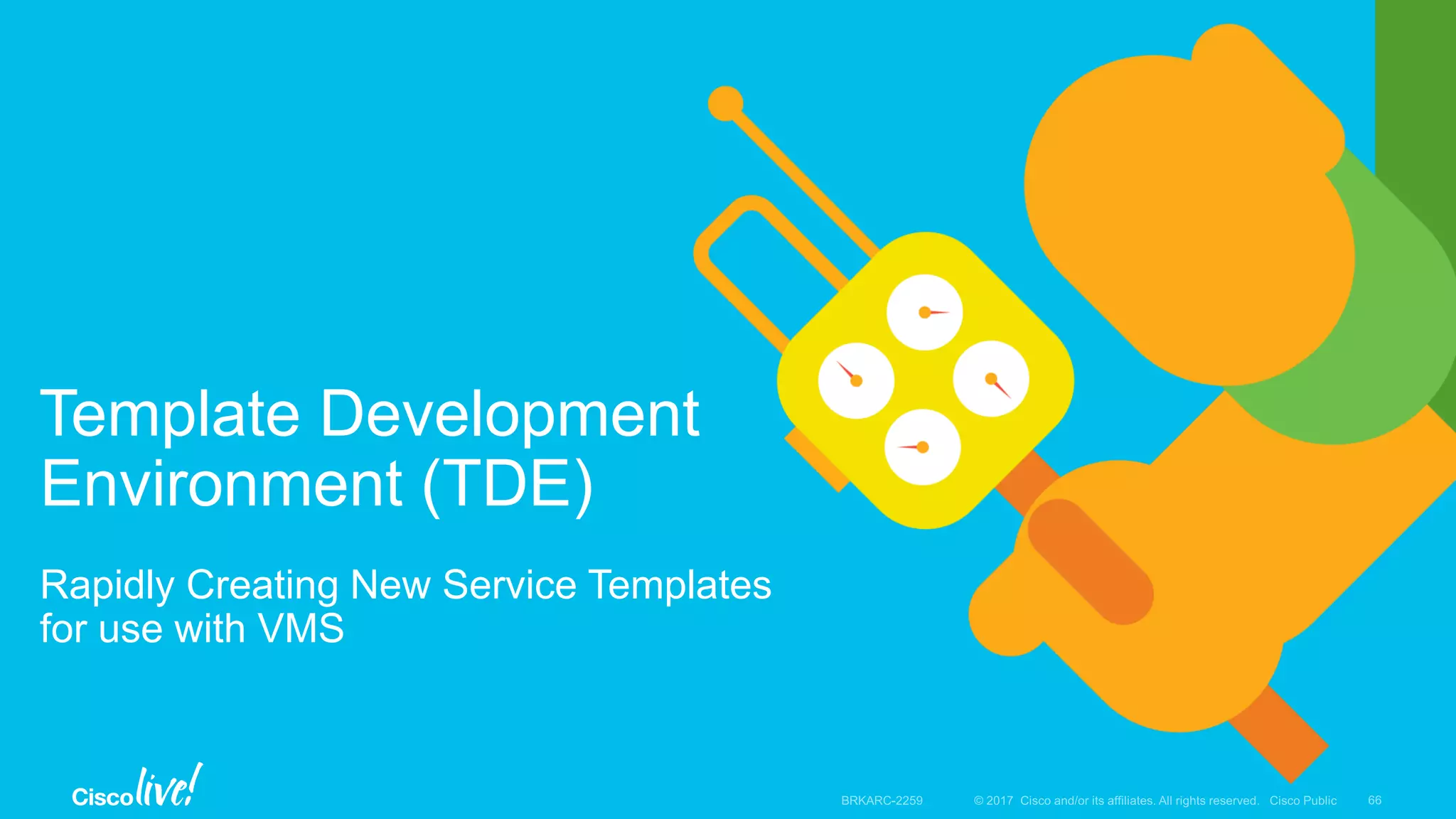 Template Development
Environment (TDE)
Rapidly Creating New Service Templates
for use with VMS
 