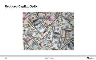 An NFV Primer18
Reduced CapEx, OpEx
 