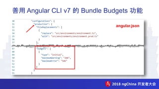 善用 Angular CLI v7 的 Bundle Budgets 功能
angular.json
 