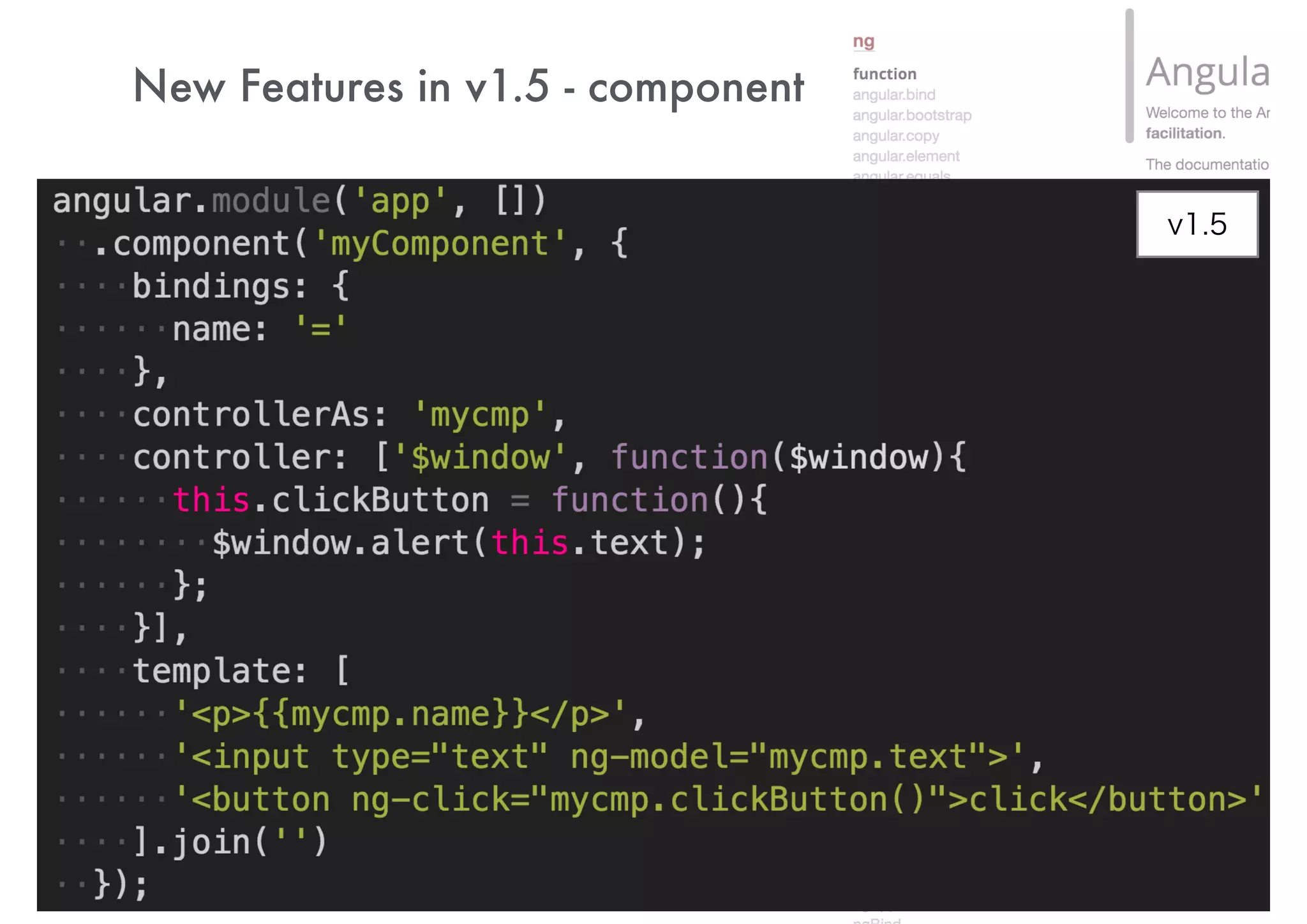 New Features in Angular 1.5