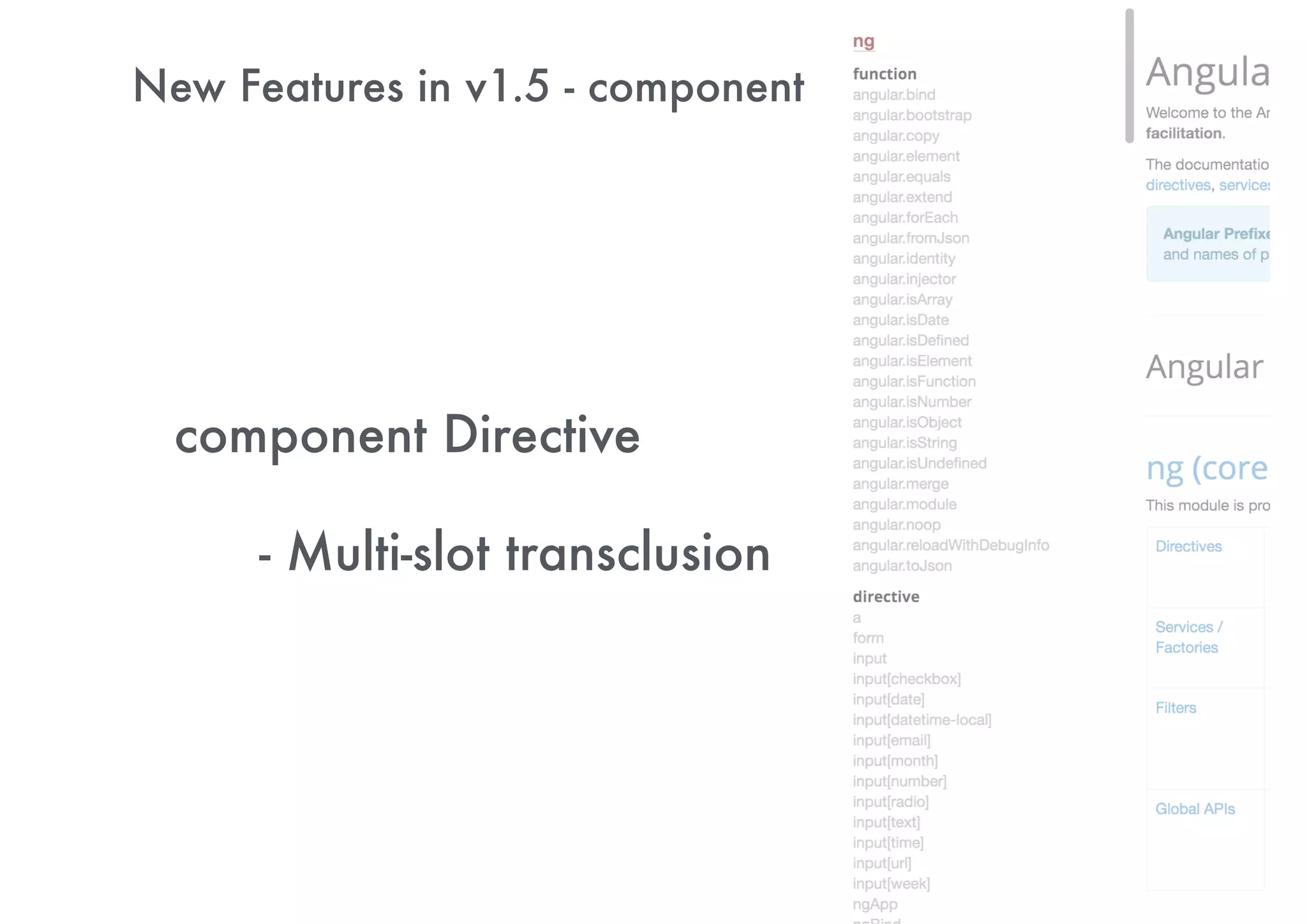 New Features in Angular 1.5