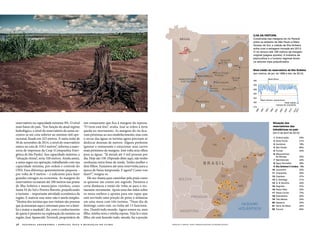 36  national geographic • especial água e mudanças do clima
um restaurante que fica à margem da represa. 
“O trem está feio”, avalia. José se refere à forte
queda no movimento. As margens do rio fica-
vam próximas ao seu estabelecimento, mas com
o recuo das águas os turistas agora precisam se
deslocar dezenas de metros. Alguns preferem
ignorar o restaurante e estacionar seus carros
mais próximos da margem. José volta seus olhos
para as águas. “Já atendi até 3 mil pessoas por
dia. Hoje são 150. Dependo disto aqui, não tenho
nenhuma outra fonte de renda. Tenho mulher e
dois filhos. Fazíamos até uma reservinha para a
época de baixa temporada. E agora? Como vou
fazer?”, resigna-se.
Ele me chama para caminhar pela praia como
se quisesse me contar um segredo. Paramos a
certa distância e então ele volta-se para o res-
taurante novamente. Apoia uma das mãos sobre
os meus ombros e aponta para um rapaz que
está servindo uma porção de peixe à milanesa
em uma mesa com três turistas. “Num dia de
domingo como este, eu tinha até 15 funcioná-
rios. Demiti todo mundo. Agora somos eu, meu
filho, minha nora e minha esposa. Veja lá o meu
filho, ele está fazendo tudo: atende, faz a porção
reservatório na capacidade mínima: 0%. O nível
mais baixo do país. “Em função do atual regime
hidrológico, o nível do reservatório da usina en-
contra-se em cota inferior ao mínimo útil ope-
racional, fixado em 323 metros. À meia-noite de
30 de novembro de 2014, o nível do reservatório
estava na cota de 319,5 metros”, informa a asses-
soria de imprensa da Cesp (Companhia Ener-
gética de São Paulo). Sua capacidade máxima, a
“situação ótima”, seria 328 metros. Ainda assim,
a usina segue em operação, trabalhando com sua
capacidade mínima, por ordem e controle do
ONS. Essa diferença aparentemente pequena –
por volta de 9 metros – é suficiente para fazer
grandes estragos na economia. As margens do
reservatório recuaram até 100 metros nas praias
de Ilha Solteira e municípios vizinhos, como
Santa Fé do Sul e Pereira Barreto, prejudicando
o turismo – importante atividade econômica da
região. E reativar esse setor não é tarefa simples.
“Muitos dos turistas que nos visitam são pessoas
que já moraram aqui e retornam para ver a famí-
lia e matar a saudade”, diz, com o conhecimento
de quem é pioneiro na exploração do turismo na
região, José Aparecido Trevisoli, proprietário de
SP
MG
PA
B R A S I L
PARAGUAI
BOLÍVIA
ARGENTINA
GO
BA
PE
RS
PR
OCEANO
ATLANTICO
9
1
2
3
4
56
8
7
20
21
10
11
12
13
1415
16
17
18
19
22
mapas de l.f. martini. fonte: Operador Nacional do Sistema Elétrico
Guzolˆandia
Jales
Dirce
Reis
Pereira
Barreto
Ilha Solteira
HIDRELETRICA DE
ILHA SOLTEIRA
E
E
E
E
AndradinaE
E
Nova Cana˜a
Paulista
Suzan´´apolis
E
E
Santa F´e
do SulE
ÁREA
AMPLIADA
BRASIL
MG
SP
MS
0 km 20
SP
463
SP
310
SP
300
SP
320
BR
262 Tietˆe
Paran´a
Grande
	 1	Emborcação	 23%
	2	 Nova Ponte	 21%
	3	Itumbiara	 18%
	4	 São Simão	 60%
	5	Furnas	 23%
	6	Mascarenhas
		 de Moraes 	 25%
	7	Marimbondo	 44%
	8	 Água Vermelha	 39%
	9	Ilha Solteira/3 Irmãos	 0%
	10	Jurumirim	 52%
	11	Chavantes	 35%
	12	Capivara	 37%
	13	 S. Santiago	 41%
	14	 G. B. Munhoz	 34%
	15	Segredo	 57%
	16	Passo Real	 32%
	17	Passo Fundo	 72%
	18	Sobradinho	 20%
	19	Três Marias	 33%
	20	Itaparica	 24%
	21	 Serra da Mesa	 32%
	22	Tucuruí	 84%
ilha da fartura
Construída nas margens do rio Paraná
entre os estados de São Paulo e Mato
Grosso do Sul, a cidade de Ilha Solteira
sofre com a estiagem iniciada em 2012.
O rio recuou até 100 metros da margem
original (página oposta). A indústria da
piscicultura e o turismo regional foram
os setores mais prejudicados.
318
320
322
324
326
328
330
1989
1992
1995
1998
2001
2004
2007
2010
20132014
Nível mínimo operacional
Nível ótimo
Nível médio
mensal do montante
Nível médio
mensal do montante
Nível médio do reservatório de Ilha Solteira
(em metros, de jan. de 1989 a dez. de 2014)
	Situação dos
reservatórios das
hidrelétricas no país
(em 5 de abril de 2015)
 