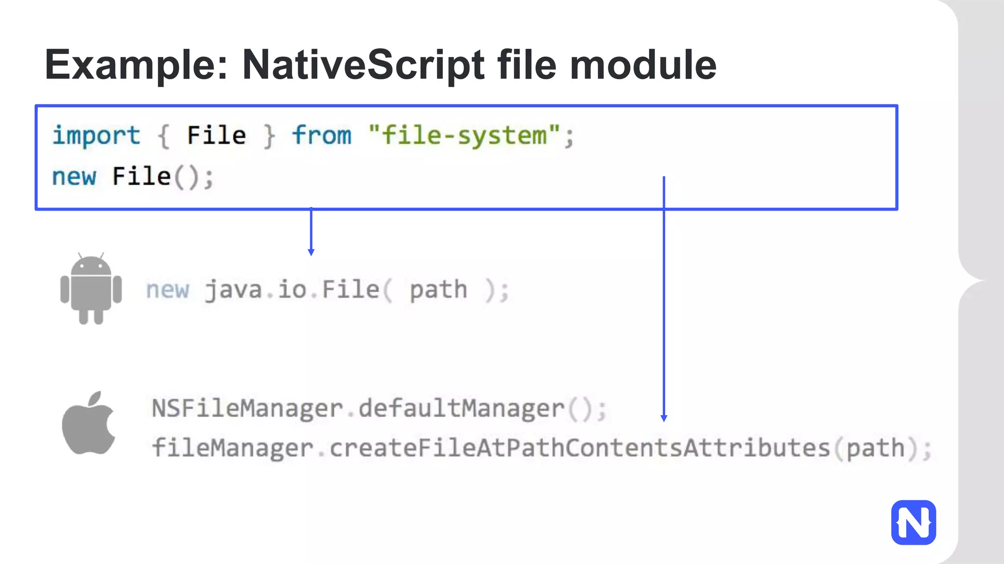 Example: NativeScript file module 