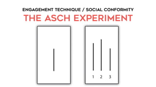 ENGAGEMENT TECHNIQUE / SOCIAL CONFORMITY
THE ASCH EXPERIMENT
 