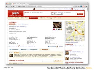 6. Sept. 2011Next Generation Websites. Konferenz. Gamification.18