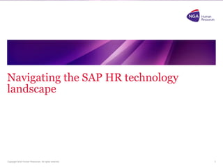 Copyright NGA Human Resources. All rights reserved.
Navigating the SAP HR technology
landscape
1
 