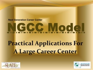 Next Generation Career Center




Practical Applications For
  A Large Career Center
 