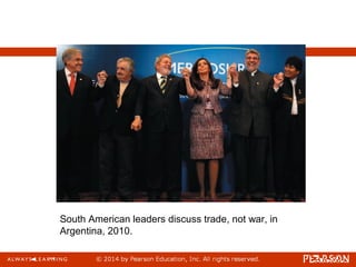 South American leaders discuss trade, not war, in
Argentina, 2010.
 