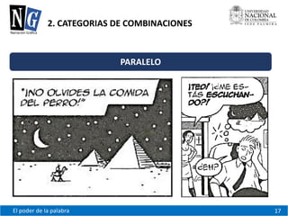 PARALELO 
El poder de la palabra 17 
2. CATEGORIAS DE COMBINACIONES 
 