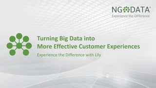 Turning Big Data into 
More Effective Customer Experiences 
Experience the Difference with Lily 
 