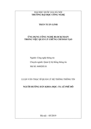 Ứng dụng công nghệ blockchain trong việc quản lý chứng chỉ đào tạo.pdf