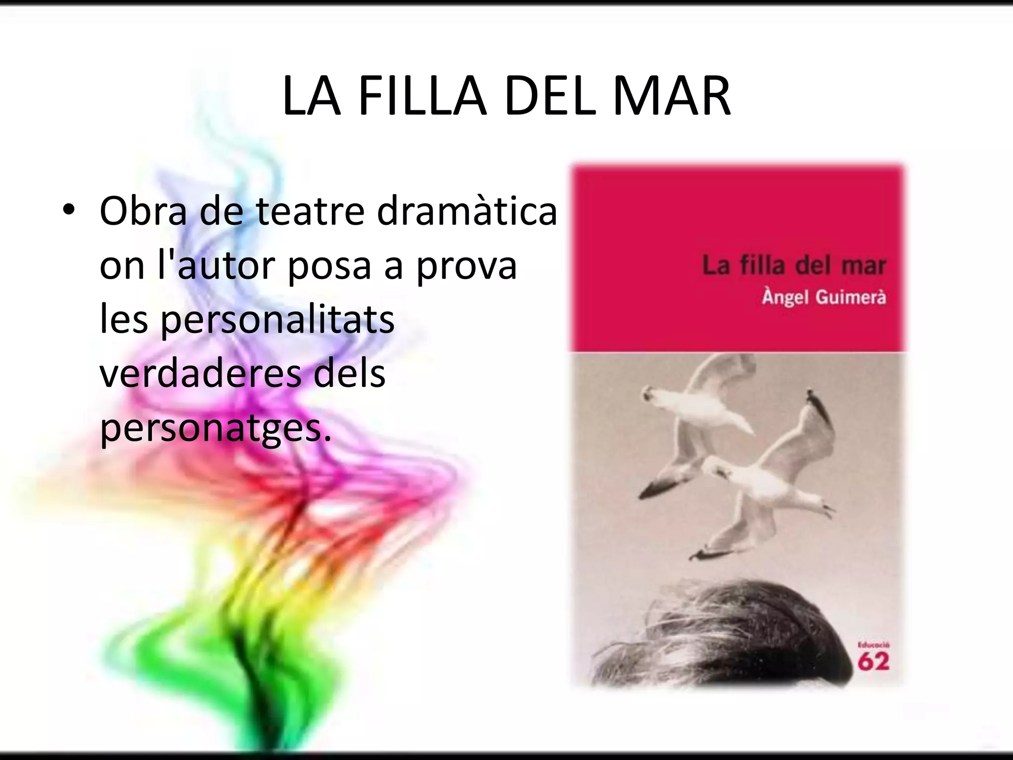 Mort de Saïd i Blanca.PERSONATGES: BLANCACristiana presonera del                                                                     vaixell. Filla de Carles                                                                                       i es la cosina de Ferran.La portaven cap a un                                                                                                             convent per fer-la monja.És una dona sensible i és                                                                            molt religiosa.Durant tota la obra                                                                                                              estàpensant de si el que fa éscorrectesegons la religió cristiana.Es el cel .