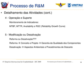 SIC 2008 - Simpósio Internacional de Confiabilidade