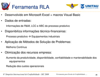 SIC 2008 - Simpósio Internacional de Confiabilidade