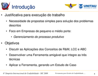SIC 2008 - Simpósio Internacional de Confiabilidade