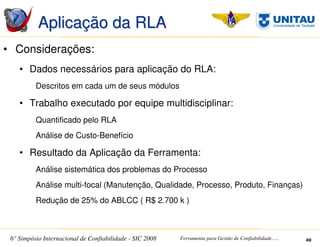 SIC 2008 - Simpósio Internacional de Confiabilidade