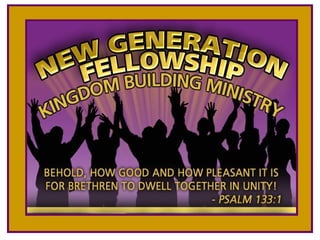 Ngfkbm intro for pastor dudley