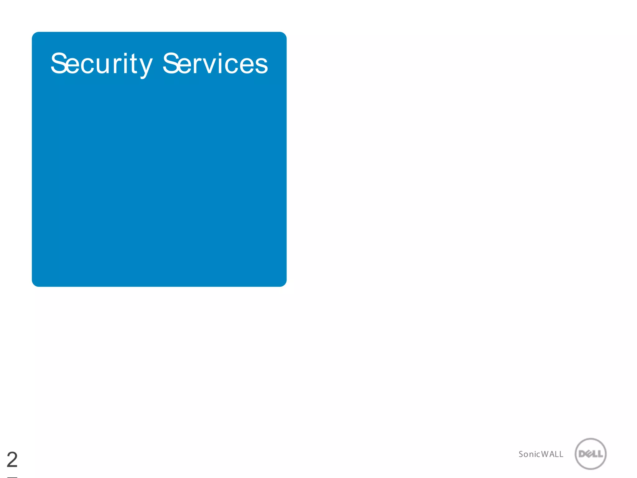 27 SonicWALLConfidential
Security Services
2
 