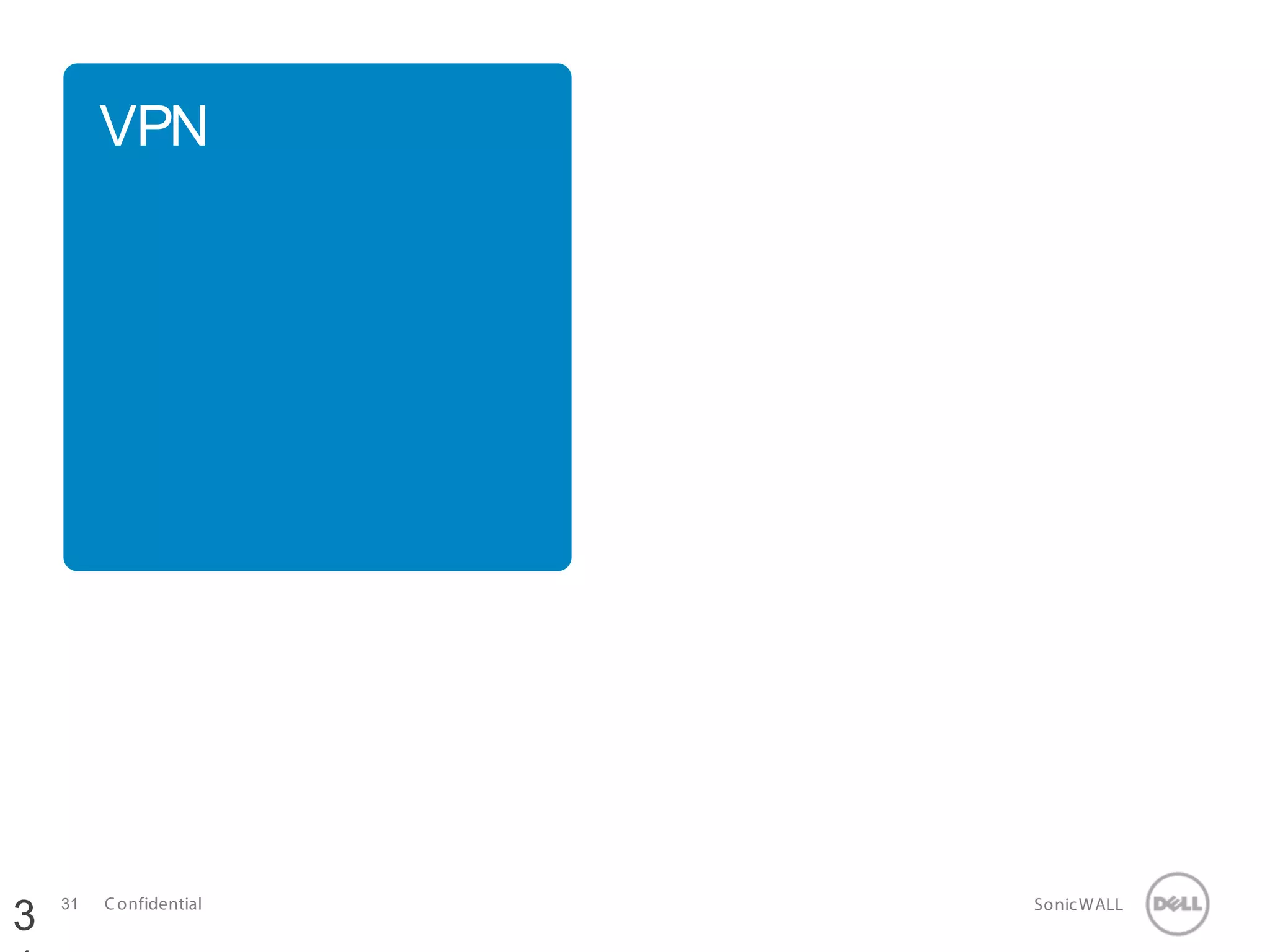 31 SonicWALLConfidential
VPN
3
 