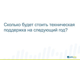 Сколько будет стоить техническая
поддержка на следующий год?
 