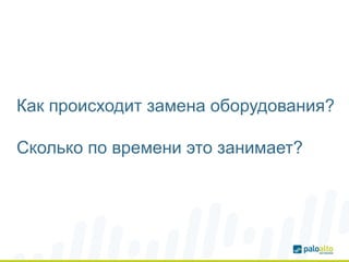 Как происходит замена оборудования?
Сколько по времени это занимает?
 