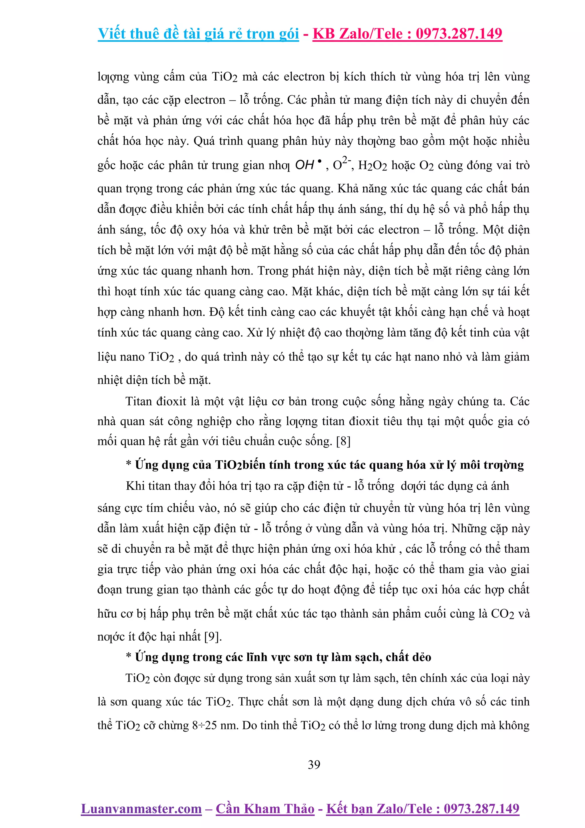 Nghiên cứu điều chế vật liệu nano TiO2 pha tạp La và thử hoạt tính ...