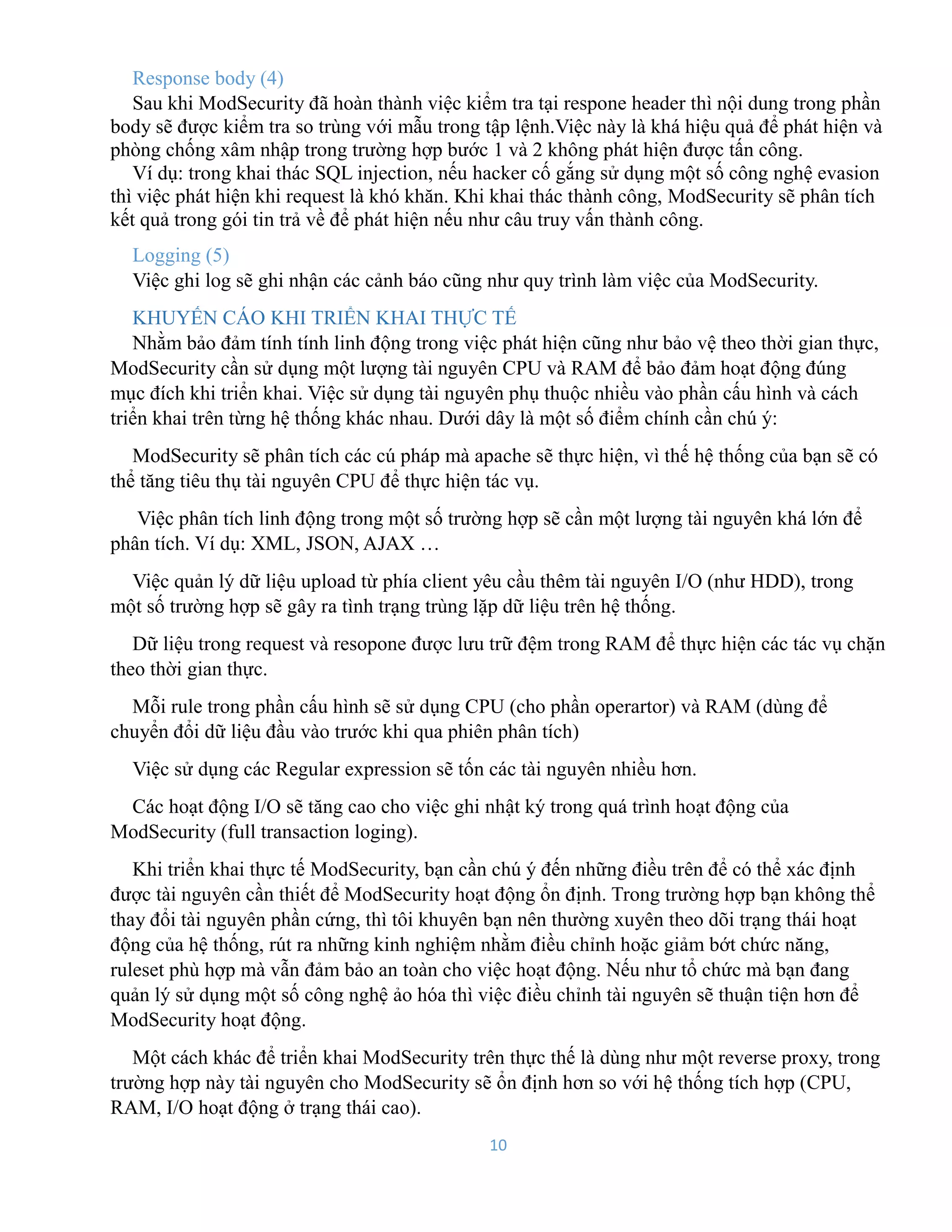 Nghiên cứu ứng dụng mod security để bảo vệ web server | DOCX