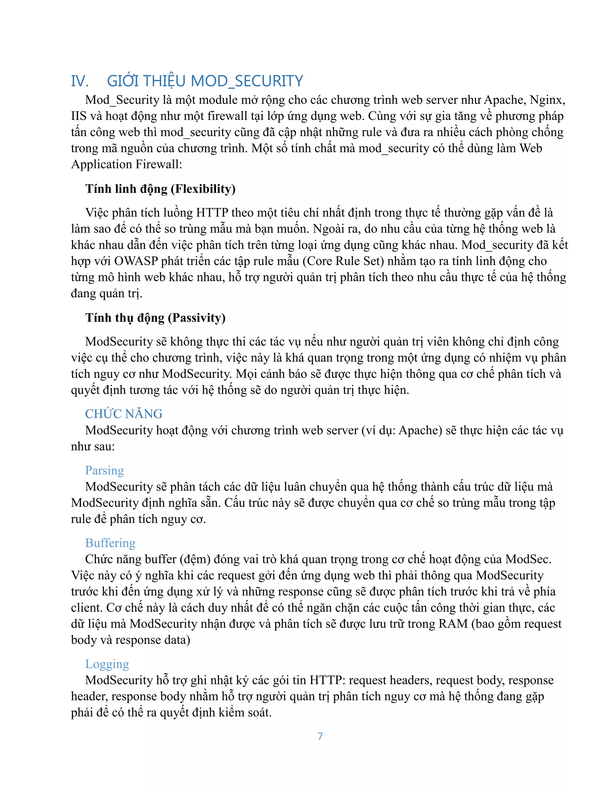 Nghiên cứu ứng dụng mod security để bảo vệ web server | DOCX