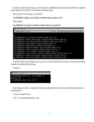 Nghiên cứu ứng dụng mod security để bảo vệ web server | DOCX