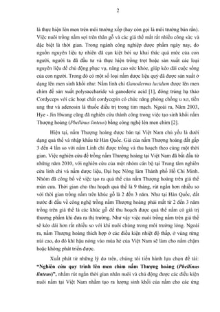 Nghiên cứu quy trình lên men chìm nấm Thượng Hoàng (Phellinus linteus).pdf