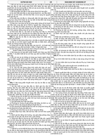 HUỲNH BÁ HỌC                                   2/9                      NGHỊ ĐỊNH SỐ 12/2009/NĐ-CP
    1. Đối với các dự án quan trọng quốc gia, chủ đầu tư phải lập      yếu phù hợp với các quy chuẩn, tiêu chuẩn được áp dụng, là căn
Báo cáo đầu tư xây dựng công trình trình Quốc hội xem xét,             cứ để triển khai các bước thiết kế tiếp theo.
quyết định về chủ trương đầu tư. Đối với các dự án khác, chủ đầu           Nội dung thiết kế cơ sở bao gồm phần thuyết minh và phần
tư không phải lập Báo cáo đầu tư.                                      bản vẽ.
    2. Nội dung Báo cáo đầu tư xây dựng công trình bao gồm:                2. Phần thuyết minh thiết kế cơ sở bao gồm các nội dung:
    a) Sự cần thiết phải đầu tư xây dựng công trình, các điều kiện         a) Giới thiệu tóm tắt địa điểm xây dựng, phương án thiết kế;
thuận lợi và khó khăn; chế độ khai thác và sử dụng tài nguyên          tổng mặt bằng công trình, hoặc phương án tuyến công trình đối
quốc gia nếu có;                                                       với công trình xây dựng theo tuyến; vị trí, quy mô xây dựng các
    b) Dự kiến quy mô đầu tư: công suất, diện tích xây dựng; các       hạng mục công trình; việc kết nối giữa các hạng mục công trình
hạng mục công trình thuộc dự án; dự kiến về địa điểm xây dựng          thuộc dự án và với hạ tầng kỹ thuật của khu vực;
công trình và nhu cầu sử dụng đất;                                         b) Phương án công nghệ, dây chuyền công nghệ đối với công
    c) Phân tích, lựa chọn sơ bộ về công nghệ, thông số kỹ thuật;      trình có yêu cầu công nghệ;
các điều kiện cung cấp vật tư thiết bị, nguyên liệu, năng lượng,           c) Phương án kiến trúc đối với công trình có yêu cầu kiến trúc;
dịch vụ, hạ tầng kỹ thuật; phương án giải phóng mặt bằng, tái              d) Phương án kết cấu chính, hệ thống kỹ thuật, hạ tầng kỹ
định cư nếu có; các ảnh hưởng của dự án đối với môi trường,            thuật chủ yếu của công trình;
sinh thái, phòng, chống cháy nổ, an ninh, quốc phòng;                      đ) Phương án bảo vệ môi trường, phòng cháy, chữa cháy
    d) Hình thức đầu tư, xác định sơ bộ tổng mức đầu tư, thời          theo quy định của pháp luật;
hạn thực hiện dự án, phương án huy động vốn theo tiến độ và                e) Danh mục các quy chuẩn, tiêu chuẩn chủ yếu được áp
hiệu quả kinh tế - xã hội của dự án và phân kỳ đầu tư nếu có.          dụng.
    Điều 6. Lập Dự án đầu tư xây dựng công trình (Báo cáo                  3. Phần bản vẽ thiết kế cơ sở bao gồm:
nghiên cứu khả thi)                                                        a) Bản vẽ tổng mặt bằng công trình hoặc bản vẽ bình đồ
    1. Khi đầu tư xây dựng công trình, chủ đầu tư phải tổ chức lập     phương án tuyến công trình đối với công trình xây dựng theo
dự án đầu tư và trình người quyết định đầu tư thẩm định, phê           tuyến;
duyệt, trừ những trường hợp sau đây:                                       b) Sơ đồ công nghệ, bản vẽ dây chuyền công nghệ đối với
    a) Công trình chỉ yêu cầu lập Báo cáo kinh tế - kỹ thuật xây       công trình có yêu cầu công nghệ;
dựng công trình quy định tại khoản 1 Điều 13 Nghị định này;                c) Bản vẽ phương án kiến trúc đối với công trình có yêu cầu
    b) Các công trình xây dựng là nhà ở riêng lẻ của dân quy định      kiến trúc;
tại       khoản 5 Điều 35 của Luật Xây dựng.                               d) Bản vẽ phương án kết cấu chính, hệ thống kỹ thuật, hạ
    2. Nội dung dự án bao gồm phần thuyết minh theo quy định           tầng kỹ thuật chủ yếu của công trình, kết nối với hạ tầng kỹ thuật
tại Điều 7 và phần thiết kế cơ sở theo quy định tại Điều 8 Nghị        của khu vực.
định này.                                                                  Điều 9. Hồ sơ trình thẩm định Dự án đầu tư xây dựng công
    3. Đối với các dự án không có trong quy hoạch ngành được           trình
cấp có thẩm quyền phê duyệt thì chủ đầu tư phải báo cáo Bộ                 Hồ sơ trình thẩm định Dự án đầu tư xây dựng công trình bao
quản lý ngành hoặc địa phương theo phân cấp để xem xét, chấp           gồm:
thuận bổ sung quy hoạch theo thẩm quyền hoặc trình Thủ tướng               1. Tờ trình thẩm định dự án theo mẫu tại Phụ lục II kèm theo
Chính phủ chấp thuận bổ sung quy hoạch trước khi lập dự án đầu         Nghị định này.
tư xây dựng công trình.                                                    2. Dự án bao gồm phần thuyết minh và thiết kế cơ sở.
    Vị trí, quy mô xây dựng công trình phải phù hợp với quy                3. Các văn bản pháp lý có liên quan.
hoạch xây dựng được cấp có thẩm quyền phê duyệt. Trường hợp                Điều 10. Thẩm quyền thẩm định Dự án đầu tư xây dựng công
dự án chưa có trong quy hoạch xây dựng thì vị trí, quy mô xây          trình
dựng phải được Ủy ban nhân dân cấp tỉnh chấp thuận bằng văn                1. Người quyết định đầu tư có trách nhiệm tổ chức thẩm định
bản đối với các dự án nhóm A hoặc có ý kiến chấp thuận bằng            dự án trước khi phê duyệt. Đầu mối thẩm định dự án là đơn vị
văn bản của cơ quan có thẩm quyền phê duyệt về quy hoạch đối           chuyên môn trực thuộc cấp quyết định đầu tư. Đơn vị đầu mối
với các dự án nhóm B, C. Thời gian xem xét, chấp thuận về quy          thẩm định dự án có trách nhiệm lấy ý kiến về thiết kế cơ sở của
hoạch ngành hoặc quy hoạch xây dựng không quá 15 ngày làm              cơ quan quản lý nhà nước theo quy định tại khoản 6 Điều này và
việc.                                                                  lấy ý kiến các cơ quan liên quan để thẩm định dự án. Người
    Điều 7. Nội dung phần thuyết minh của Dự án đầu tư xây             quyết định đầu tư có thể thuê tư vấn để thẩm tra một phần hoặc
dựng công trình                                                        toàn bộ nội dung quy định tại khoản 1, khoản 2 Điều 11 Nghị định
    1. Sự cần thiết và mục tiêu đầu tư; đánh giá nhu cầu thị           này.
trường, tiêu thụ sản phẩm đối với dự án sản xuất, kinh doanh;              Đối với các dự án đã được phân cấp hoặc uỷ quyền quyết
tính cạnh tranh của sản phẩm; tác động xã hội đối với địa              định đầu tư thì người được phân cấp hoặc uỷ quyền quyết định
phương, khu vực (nếu có); hình thức đầu tư xây dựng công trình;        đầu tư có trách nhiệm tổ chức thẩm định dự án.
địa điểm xây dựng, nhu cầu sử dụng đất; điều kiện cung cấp                 2. Thủ tướng Chính phủ thành lập Hội đồng Thẩm định nhà
nguyên liệu, nhiên liệu và các yếu tố đầu vào khác.                    nước về các dự án đầu tư để tổ chức thẩm định dự án do Thủ
    2. Mô tả về quy mô và diện tích xây dựng công trình, các hạng      tướng Chính phủ quyết định đầu tư và dự án khác nếu thấy cần
mục công trình thuộc dự án; phân tích lựa chọn phương án kỹ            thiết. Bộ trưởng Bộ Kế hoạch và Đầu tư là Chủ tịch Hội đồng
thuật, công nghệ và công suất.                                         Thẩm định nhà nước về các dự án đầu tư.
    3. Các giải pháp thực hiện bao gồm:                                    3. Đối với dự án sử dụng vốn ngân sách nhà nước:
    a) Phương án chung về giải phóng mặt bằng, tái định cư và              a) Cơ quan cấp Bộ tổ chức thẩm định dự án do mình quyết
phương án hỗ trợ xây dựng hạ tầng kỹ thuật nếu có;                     định đầu tư. Đầu mối tổ chức thẩm định dự án là đơn vị chuyên
    b) Các phương án thiết kế kiến trúc đối với công trình trong đô    môn trực thuộc người quyết định đầu tư;
thị và công trình có yêu cầu kiến trúc;                                    b) Ủy ban nhân dân cấp tỉnh tổ chức thẩm định dự án do mình
    c) Phương án khai thác dự án và sử dụng lao động;                  quyết định đầu tư. Sở Kế hoạch và Đầu tư là đầu mối tổ chức
    d) Phân đoạn thực hiện, tiến độ thực hiện và hình thức quản        thẩm định dự án.
lý dự án.                                                                  Ủy ban nhân dân cấp huyện, cấp xã tổ chức thẩm định dự án
    4. Đánh giá tác động môi trường, các giải pháp phòng cháy,         do mình quyết định đầu tư. Đầu mối thẩm định dự án là đơn vị có
chữa cháy và các yêu cầu về an ninh, quốc phòng.                       chức năng quản lý kế hoạch ngân sách trực thuộc người quyết
    5. Tổng mức đầu tư của dự án; khả năng thu xếp vốn, nguồn          định đầu tư.
vốn và khả năng cấp vốn theo tiến độ; phương án hoàn trả vốn               4. Đối với dự án khác thì người quyết định đầu tư tự tổ chức
đối với dự án có yêu cầu thu hồi vốn và phân tích đánh giá hiệu        thẩm định dự án.
quả kinh tế - tài chính, hiệu quả xã hội của dự án.                        5. Đối với dự án đầu tư xây dựng công trình đặc thù thì việc
    Điều 8. Nội dung thiết kế cơ sở của Dự án đầu tư xây dựng          thẩm định dự án thực hiện theo quy định tại Nghị định của Chính
công trình                                                             phủ về quản lý đầu tư xây dựng công trình đặc thù.
    1. Thiết kế cơ sở là thiết kế được thực hiện trong giai đoạn lập       6. Việc thẩm định thiết kế cơ sở được thực hiện cùng lúc với
Dự án đầu tư xây dựng công trình trên cơ sở phương án thiết kế         việc thẩm định dự án đầu tư, không phải tổ chức thẩm định riêng.
được lựa chọn, bảo đảm thể hiện được các thông số kỹ thuật chủ             Các cơ quan quản lý nhà nước có trách nhiệm tham gia ý kiến
                                                                       về thiết kế cơ sở:
 