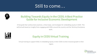 Building Towards Equity in the CEDS: A Best Practice
Guide for Inclusive Economic Development
A full guide that outlines b...
