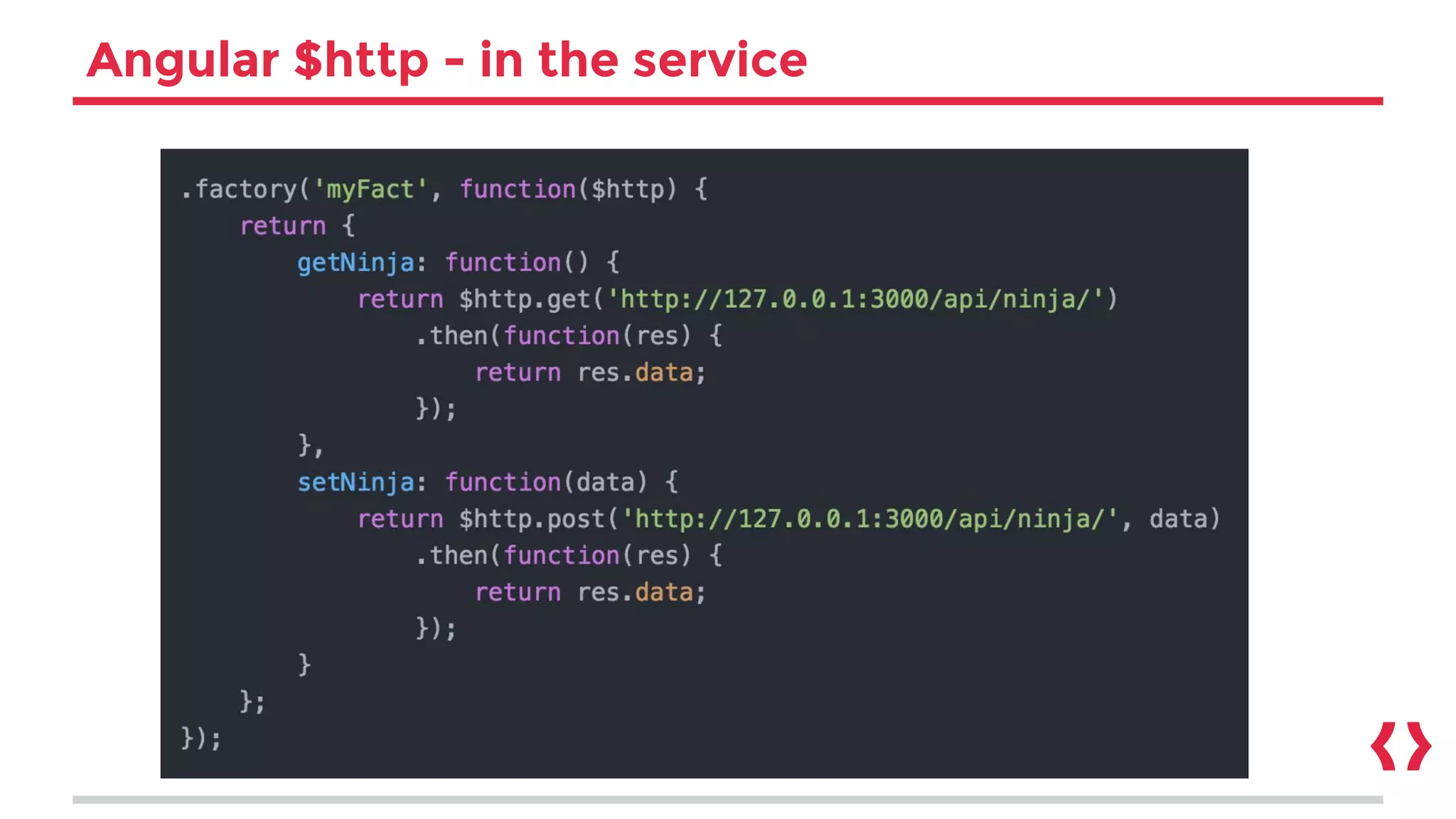 Angular $http - in the service
 