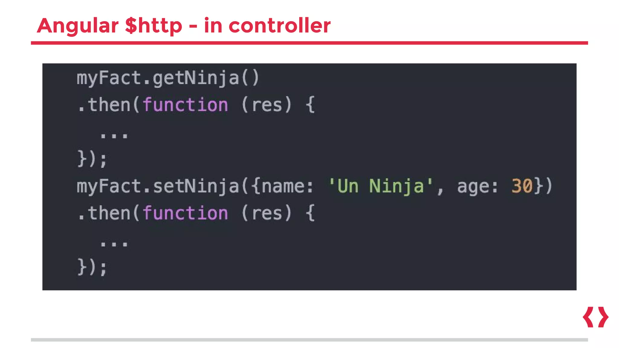 Angular $http - in controller
 