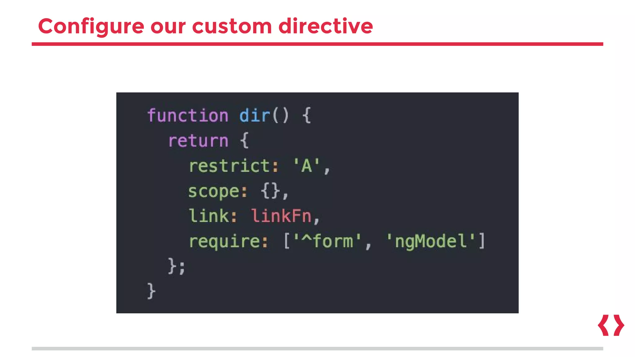 Configure our custom directive
 