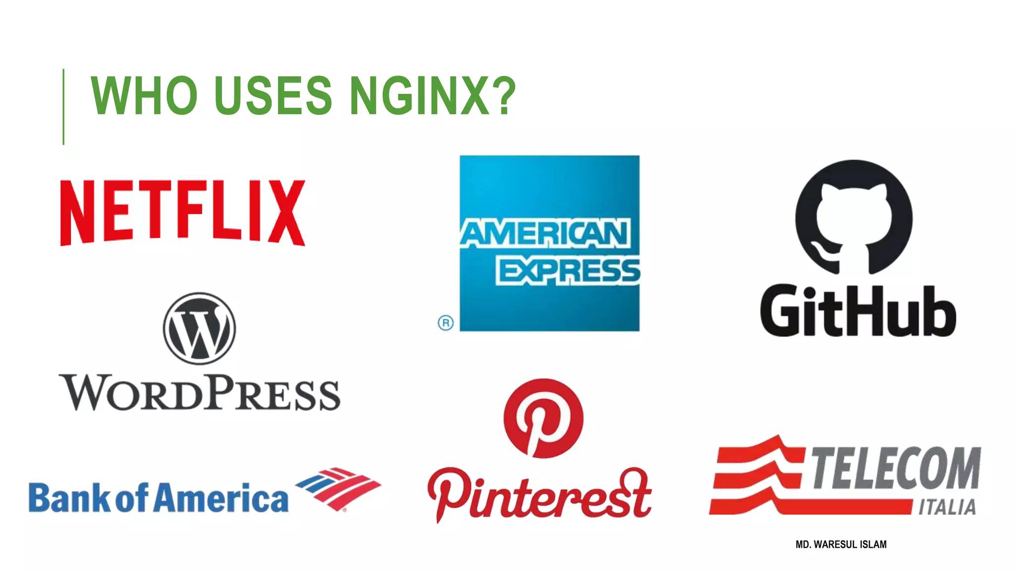 WHO USES NGINX? MD. WARESUL ISLAM 