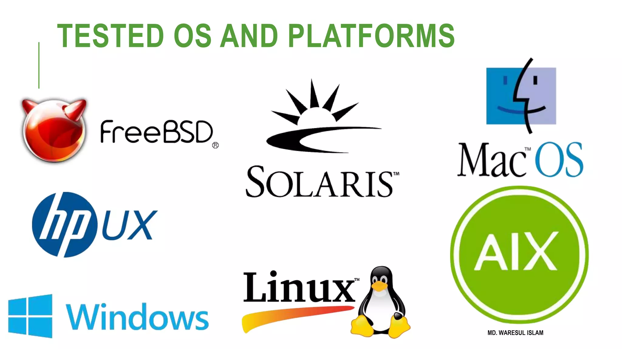 TESTED OS AND PLATFORMS MD. WARESUL ISLAM 