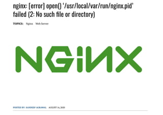 Nginx error-no-such-file-or-directory