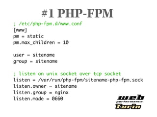 #1.1 PHP OpCache
; sysctl.conf
; enable hugepages, PHP7 only
vm.nr_hugepages = 512
# cat /proc/meminfo | grep Huge
AnonHug...