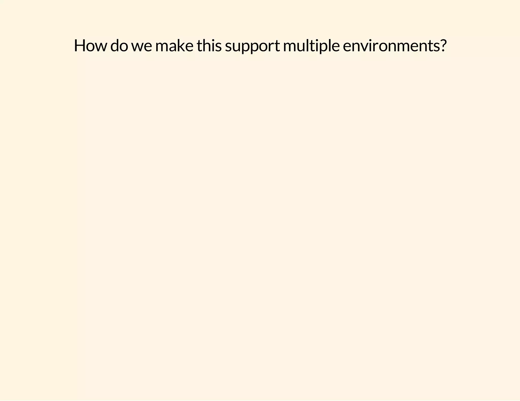 How do we make this support multiple environments? 