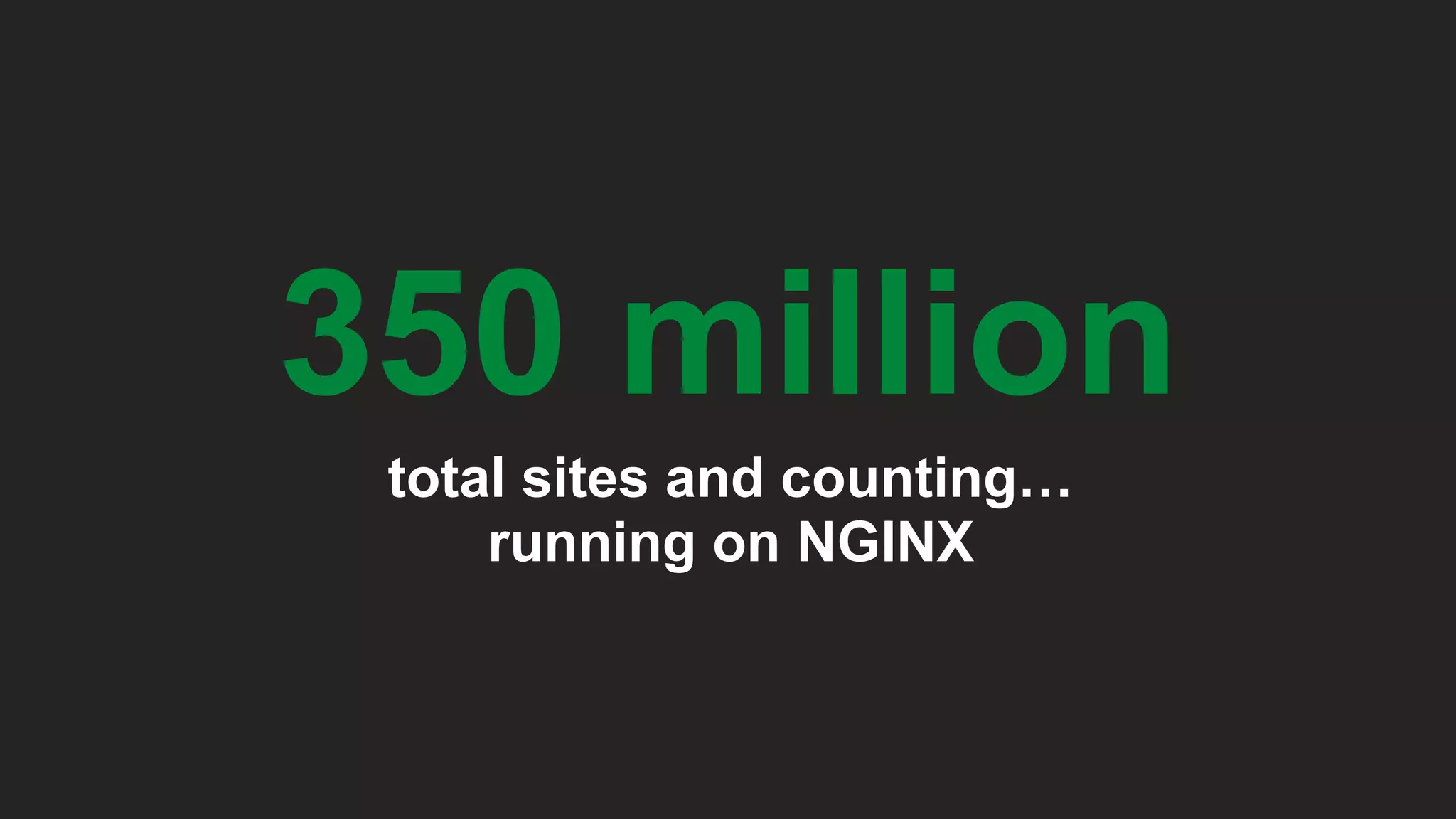 350 million total sites and counting…  running on NGINX 