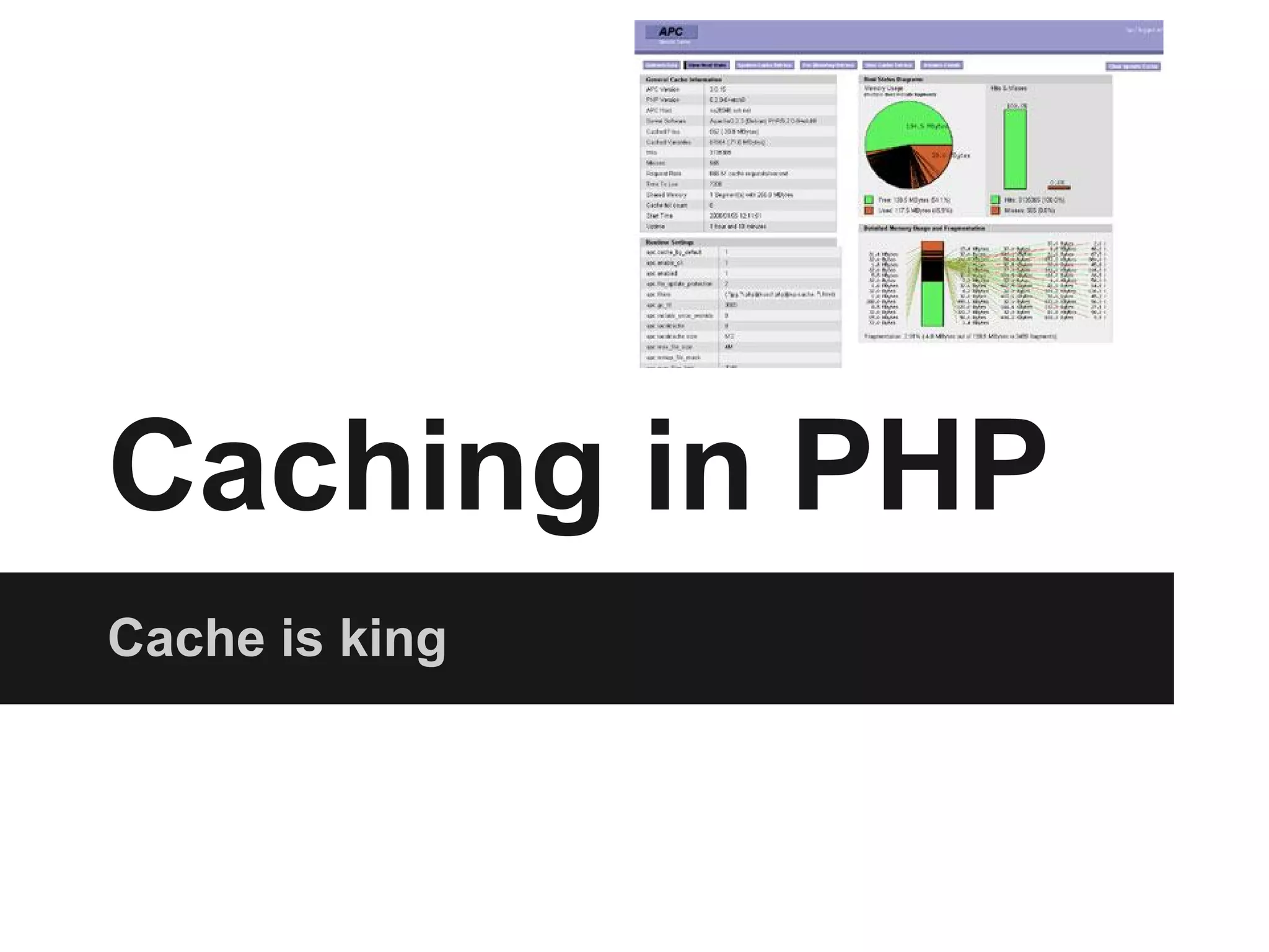 Caching in PHP
Cache is king
 
