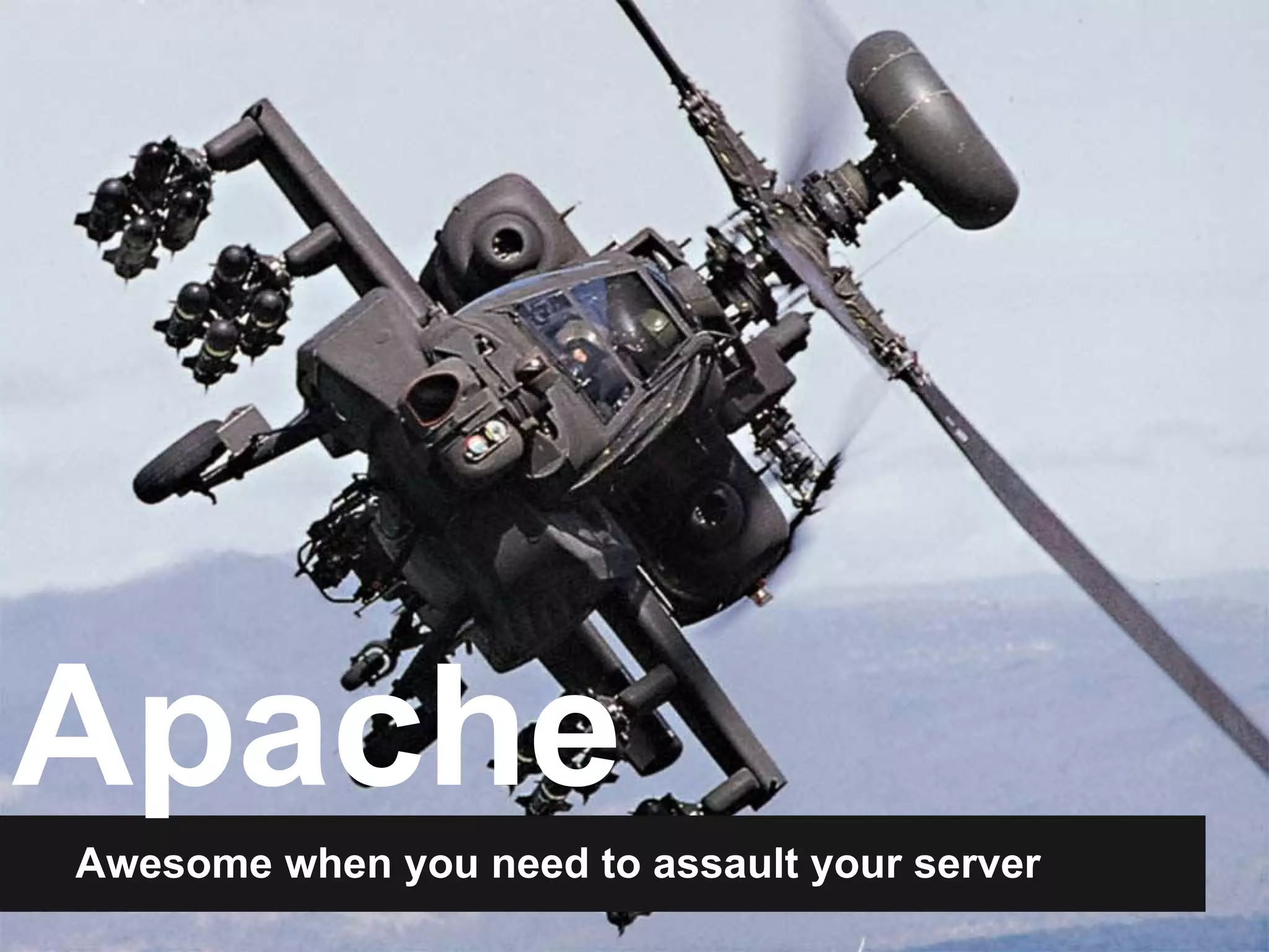 Apache
Awesome when you need to assault your server
 