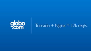 globo   Tornado + Nginx = 17k req/s
.com
 