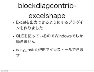 blockdiagcontrib-
                   excelshape
             ? ExcelǤ褦ˤץ饰
              ޤ

             ? OLEʹäƤΤWindowsǤ
              Ӥޤ

             ? easy_install/PIPǥ󥹥ȩ`Ǥ
              


12/12/9
 