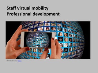 Staff virtual mobility
Professional development
CC0 Public domain on Pixabay
 