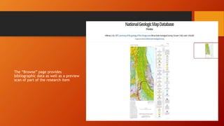 The “Browse” page provides
bibliographic data as well as a preview
scan of part of the research item
 